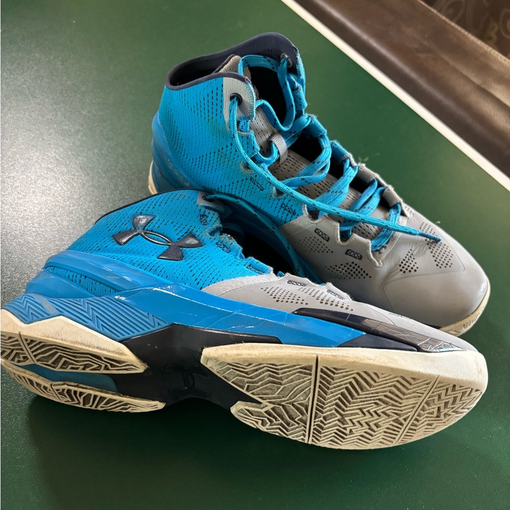 Under Armour Blue and Gray Sneakers with Chunky Midsole
